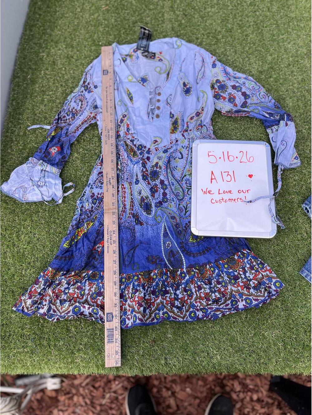 Fashion Fuse Women's Cotton Paisley Print Dress Size M Boho‎ Floral